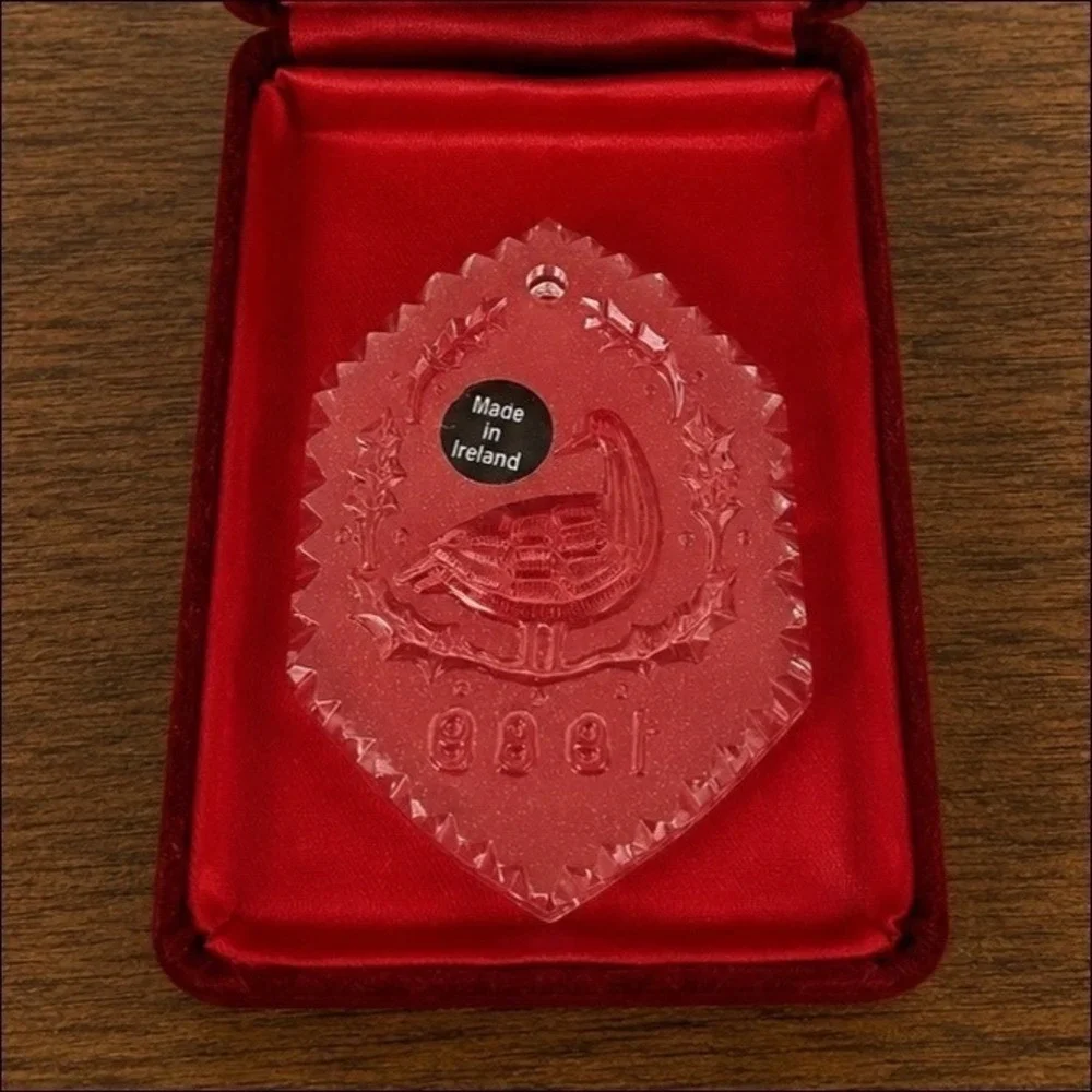Waterford Crystal 1989 Six Geese A-Laying Ornament 12 Days Christmas w Box Irish